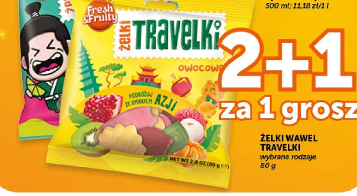 Żelki Wawel Fresh & Fruity Travelki Podróżuj ze smakiem Azji promocja w ABC