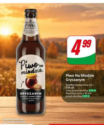 Piwo na Miodzie Gryczanym Manufaktura Piwna promocja w Dino