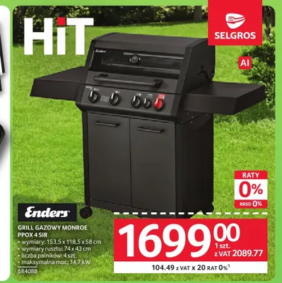 Grill gazowy Enders Monroe PPOX 4 SIR promocja w Selgros