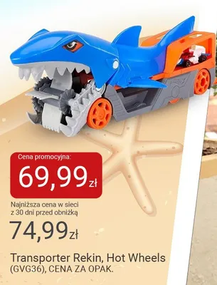 Transporter Rekin Hot Wheels promocja w Smyk