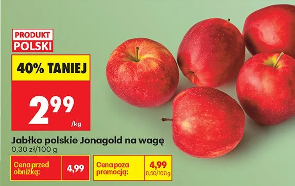 Jabłka Jonagold polskie Biedronka promocja w Biedronka