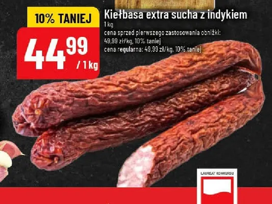 Kiełbasa extra sucha z indykiem promocja w POLOmarket