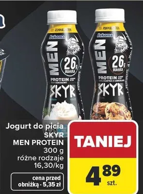 Jogurt do picia Skyr Men Protein Bakoma promocja w Carrefour