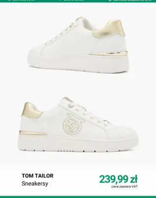 Sneakersy Tom Tailor promocja w Deichmann