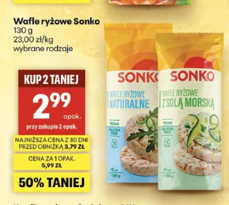 Wafle ryżowe naturalne Sonko promocja w Delikatesy Centrum