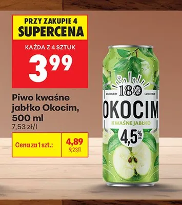 Piwo kwaśne jabłko Okocim promocja w Biedronka