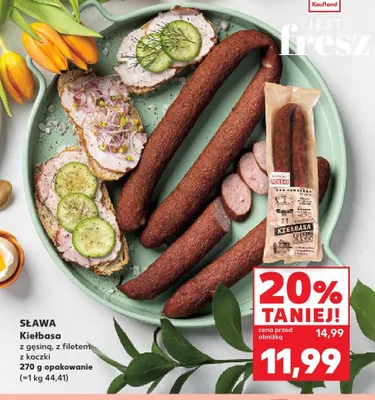 Kiełbasa z filetem z kaczki Sława promocja w Kaufland