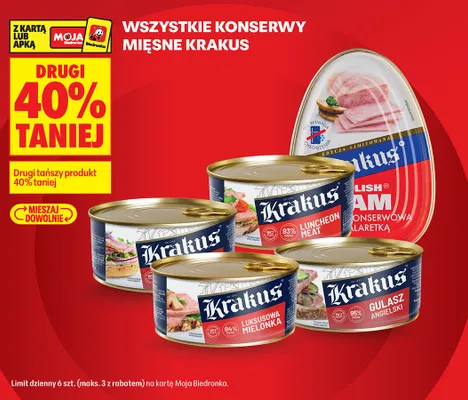 Konserwa Krakus Polish Ham Szynka Konserwowa promocja w Biedronka