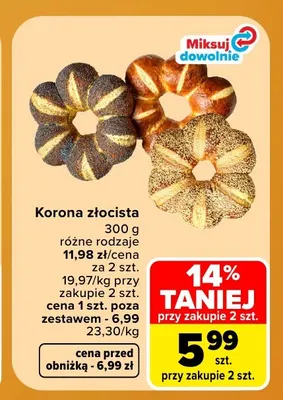 Pieczywo Korona złocista promocja w Carrefour