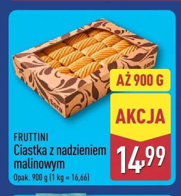 Ciastka z nadzieniem malinowym Fruttini promocja w Aldi