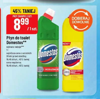 Płyn do toalet Domestos Citrus Fresh promocja w POLOmarket