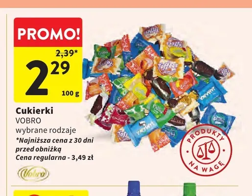 Cukierki Vobro halvi promocja w Intermarche