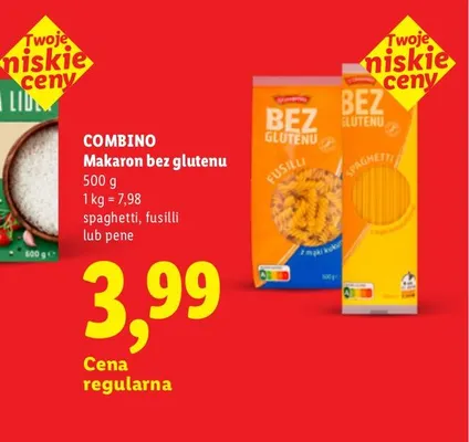 Makaron bezglutenowy fusilli Combino promocja w Lidl