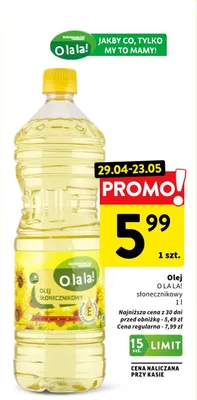 Olej słonecznikowy O LA LA! promocja w Intermarche