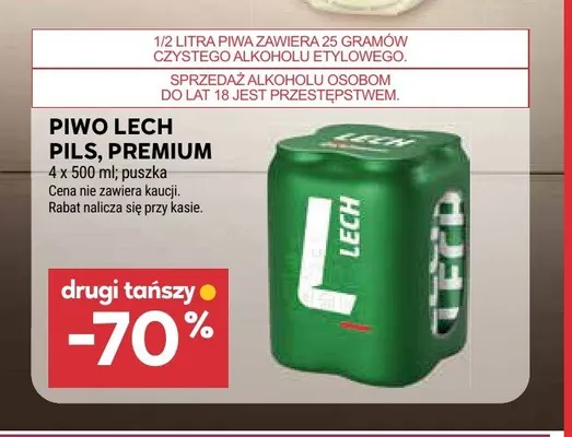 Piwo Lech Pils promocja w Stokrotka