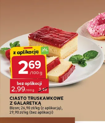 Ciasto truskawkowe z galaretką Bizon promocja w Stokrotka
