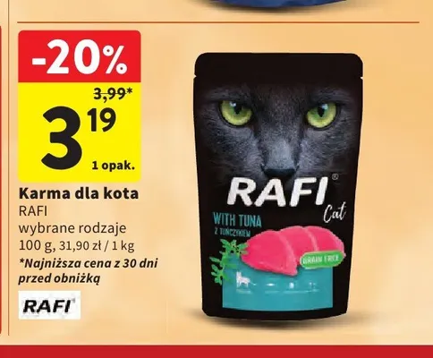 Karma dla kota Rafi Cat z tuńczykiem promocja w Intermarche