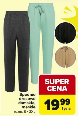Spodnie dresowe damskie, męskie promocja w Carrefour