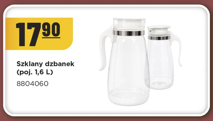 Szklany dzbanek 1,6 l promocja w MR. DIY