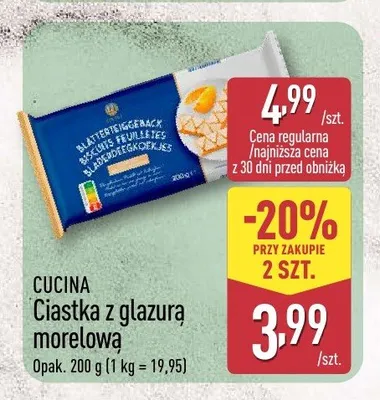 Ciastka z glazurą morelową Cucina promocja w Aldi