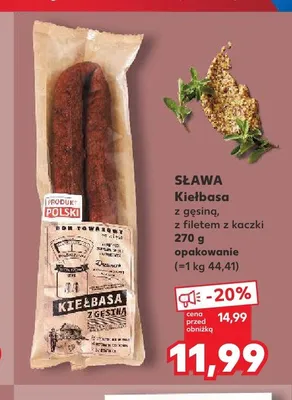 Kiełbasa z gęsiną Sława promocja w Kaufland