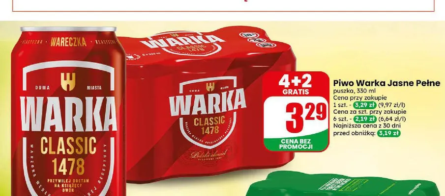 Piwo Warka promocja w Dino