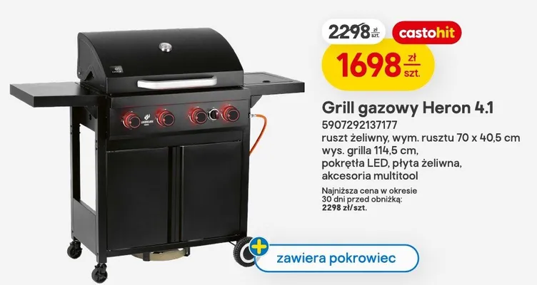 Grill gazowy Heron 4.1 promocja w Castorama