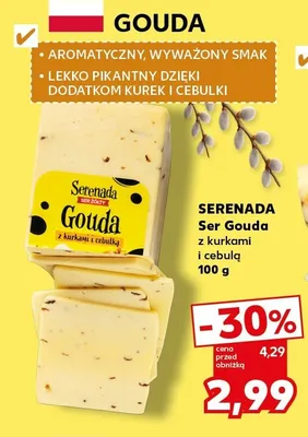 Ser Gouda z kurkami i cebulą promocja w Kaufland