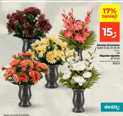 Wiązanka nagrobna dł. 43 cm promocja w Dealz