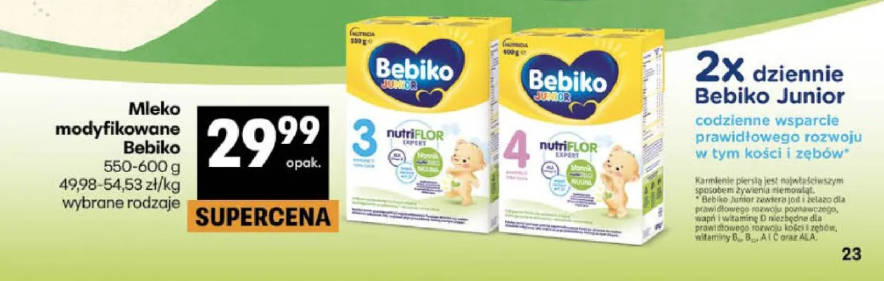 Mleko modyfikowane Bebiko Junior 4 promocja w Delikatesy Centrum