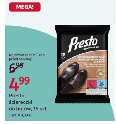 Ściereczki do butów promocja w Rossmann