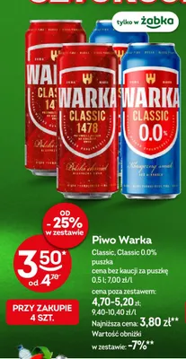 Piwo bezalkoholowe Warka Classic promocja w Żabka