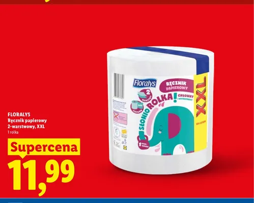 Ręcznik papierowy Floralys 2-warstwowy XXL promocja w Lidl