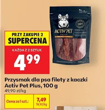 Przysmak dla psa filety z kaczki Activ Pet Plus promocja w Biedronka
