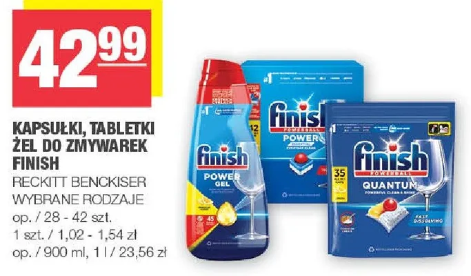 Kapsułki, tabletki żel do zmywarek Finish promocja w SPAR
