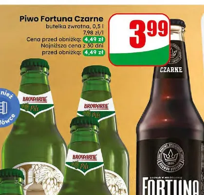 Piwo Fortuna Czarne promocja w Dino