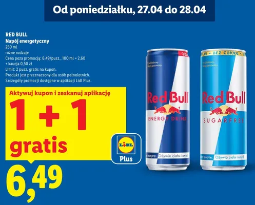 Napój energetyczny classic Red bull promocja w Lidl