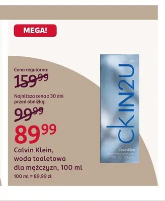 Woda toaletowa dla mężczyzn Calvin Klein CK IN2U promocja w Rossmann