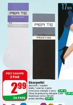 Skarpetki męskie czarne Per Te promocja w Dino