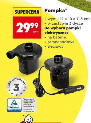 Pompka elektryczna sieciowa 12x10x11,5cm promocja w Biedronka