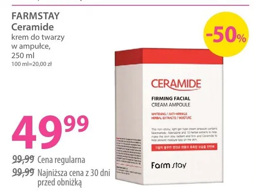 Krem do twarzy w ampułce Ceramide promocja w Hebe