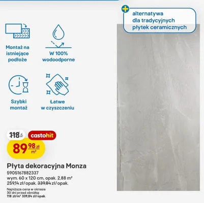 Płyta dekoracyjna Monza promocja w Castorama