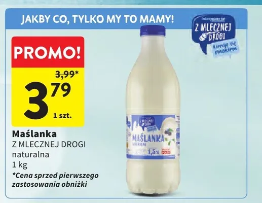 Maślanka Z Mlecznej Drogi naturalna promocja w Intermarche