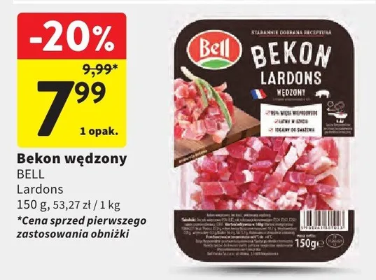 Bekon wędzony Lardons promocja w Intermarche