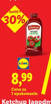 Ketchup łagodny Pudliszki promocja w Lidl