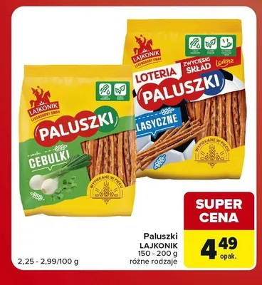 Paluszki klasyczne Lajkonik promocja w Carrefour Market
