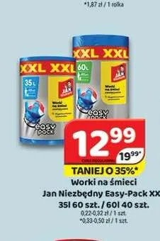 Worki na śmieci Jan Niezbędny Easy-Pack XXL 35 l promocja w Delfin