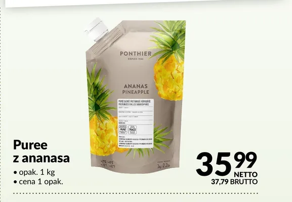 Puree z ananasa Ponthier promocja w Makro
