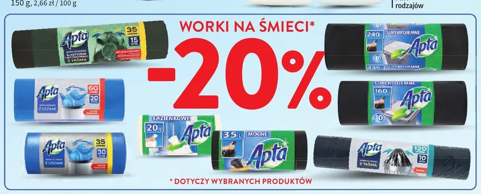 Worki na śmieci Apta promocja w Intermarche