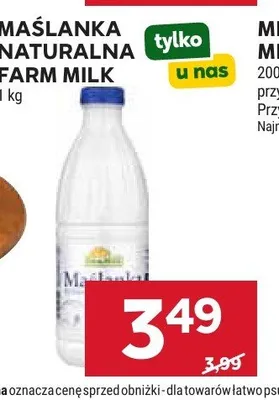 Maślanka naturalna Farm Milk promocja w Stokrotka